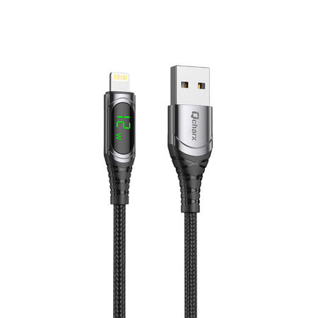 qcharx-formentera-usb-to-lightning-cable-3a-12w-1m-alluminum-alloy-soft-touch-digital-led-display-black