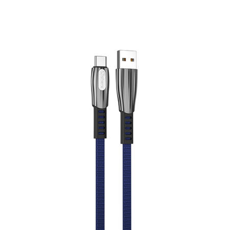 qcharx-florence-cable-usb-a-tipo-c-3a-1-m-zinc-azul-cordon-plano-premium