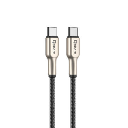 qcharx-new-york-type-c-to-type-c-cable-3a-60w-1-m-zinc-metallic-silver-cord-shielded