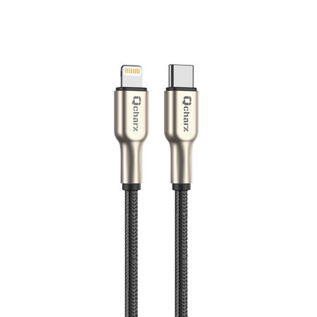 qcharx-new-york-type-c-to-lightning-cable-3a-60w-1-m-zinc-metallic-silver-cord-shielded