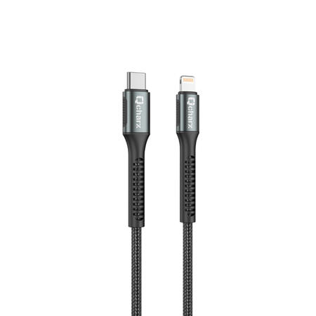 qcharx-prague-type-c-to-lightning-cable-3a-20a-1-m-aluminium-alloy-black-soft-fabric-cord