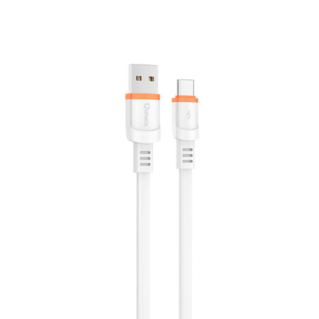 qcharx-rome-usb-to-type-c-cable-3a-1m-flat-white-pvc