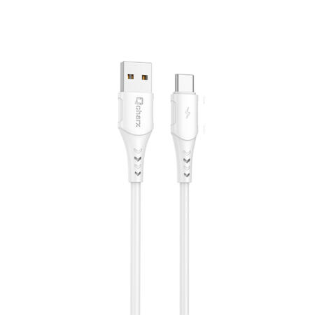 qcharx-lisbon-usb-to-type-c-cable-3a-1-m-pvc-white