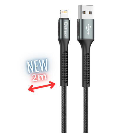 qcharx-prague-usb-to-lightning-3a-cable-2-m-aluminium-alloy-black-soft-fabric-cord