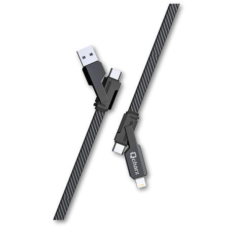 qcharx-porto-cable-multicabezal-usb-a-tc-18w-usba-a-l-12w-tipo-c-a-tc-60w-tipo-c-a-lightning-20w-plano-trenzado-nylon-negro